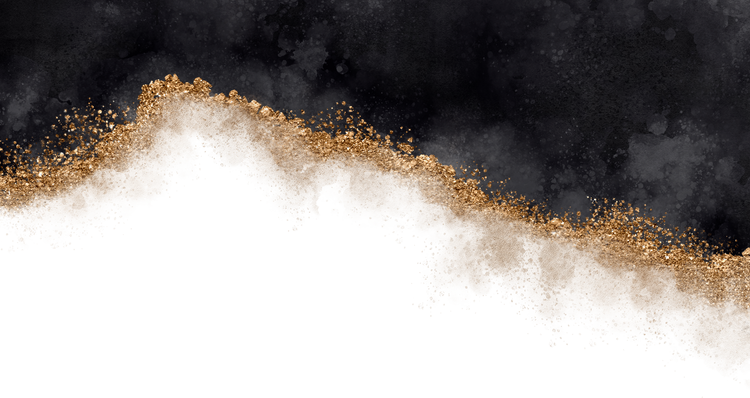 Black and gold watercolor border